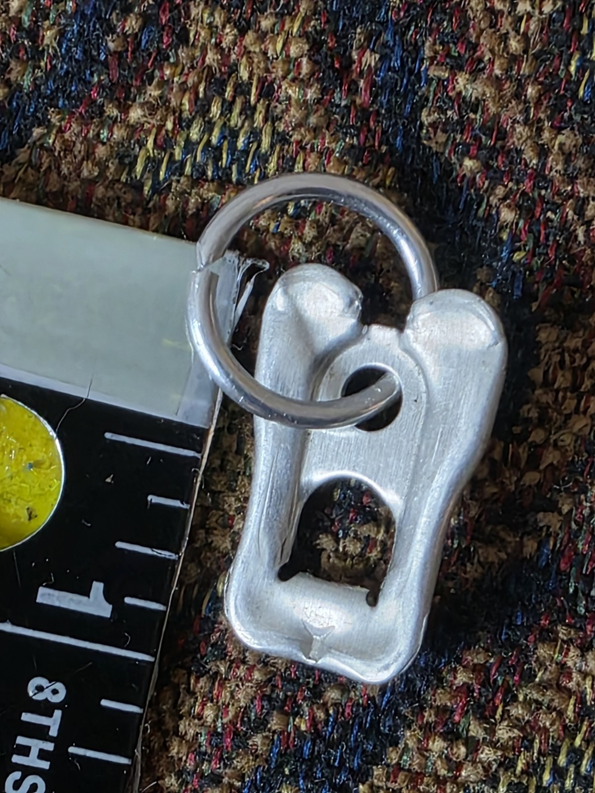 Vintage Silver Aluminum Pull Tab Can Tab Charm Necklace – “Charm Only” Upcycle