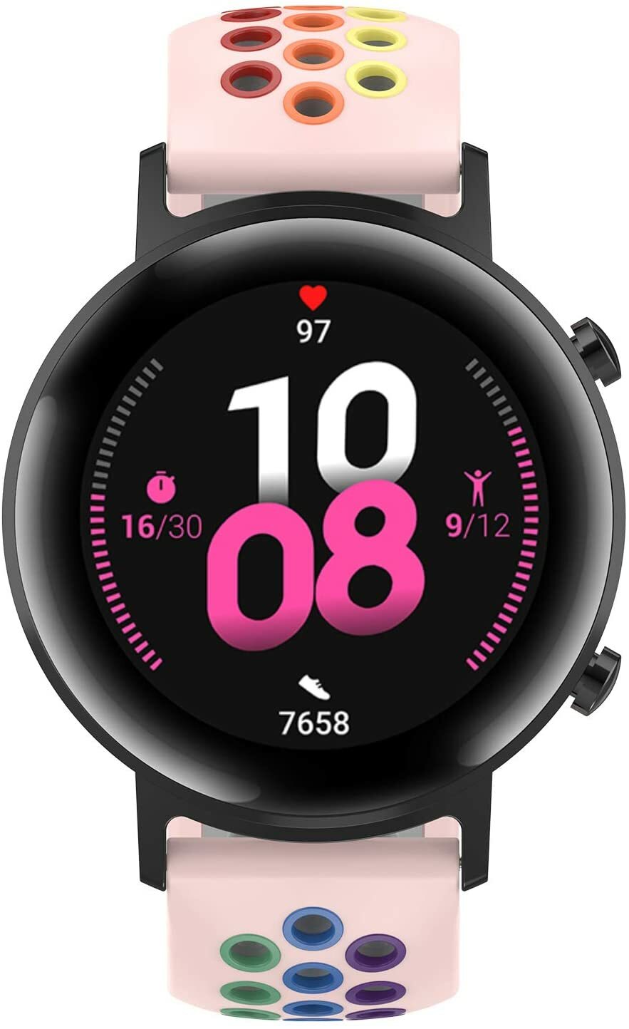 For Samsung Galaxy Watch 3 41mm Active 2 40mm 44mm Silicone 20mm Rainbow Band