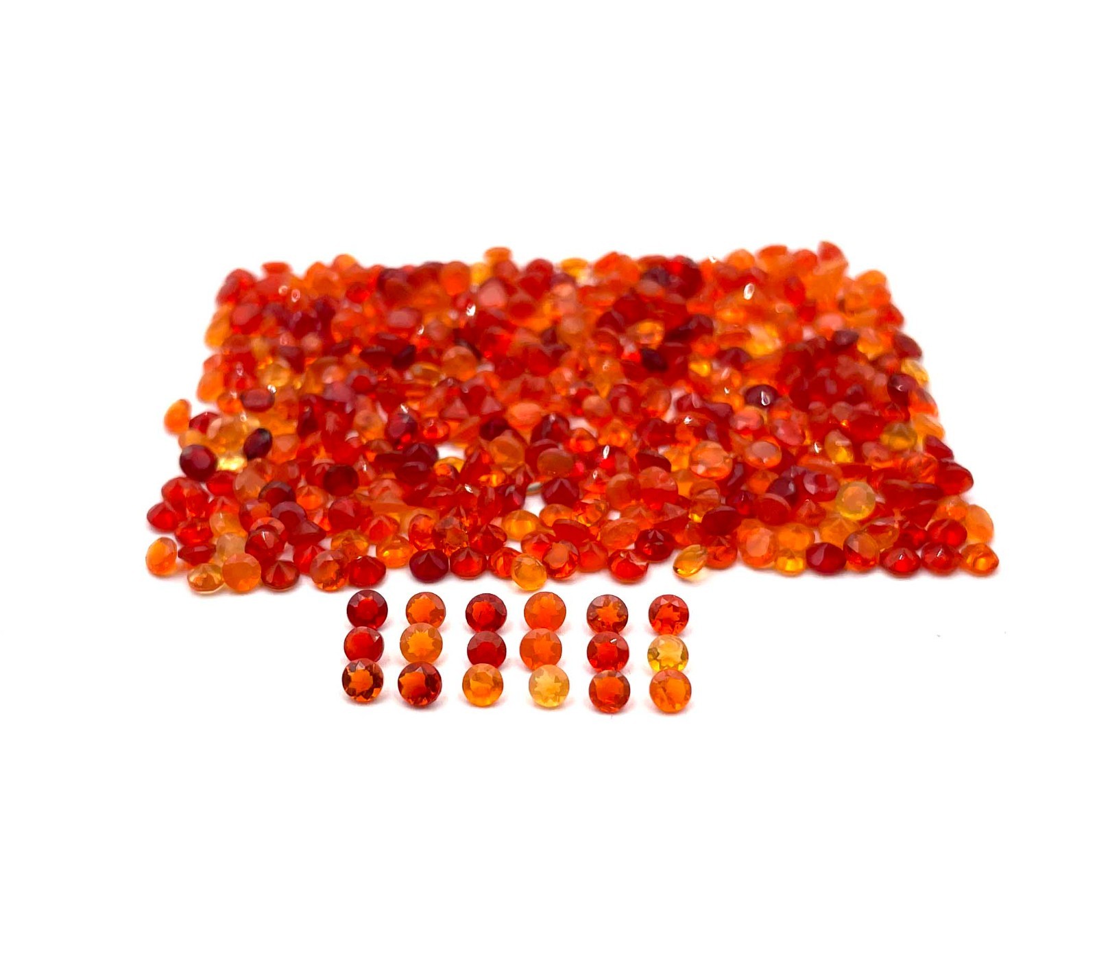 Natural Mexican Fire Opal Round Cut Loose Gemstone Lot 60 Pcs 2.50 MM 3 CT
