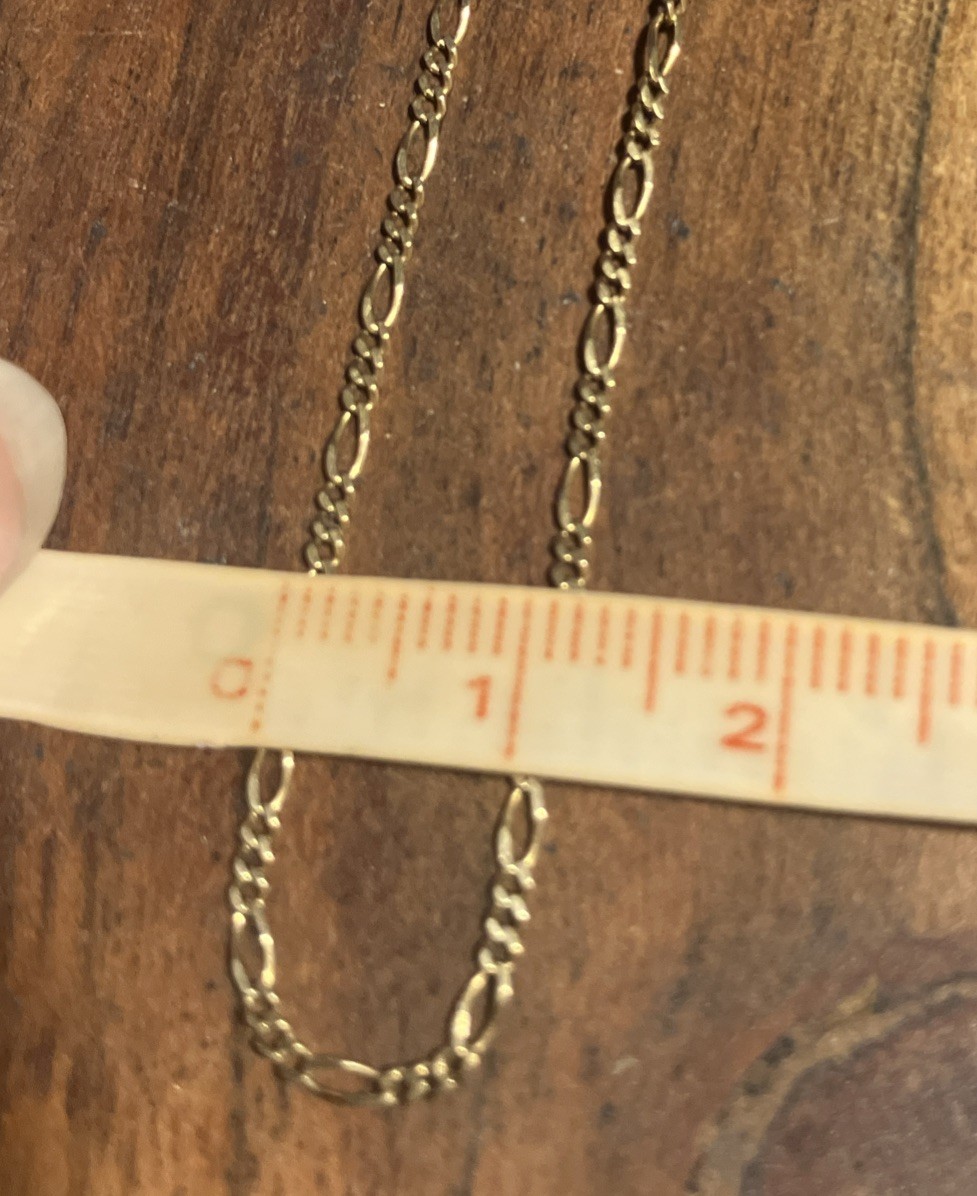 Solid 14k Yellow Gold Figaro Chain Necklace ~ 20″ Long, 2mm Wide, 2.47 Grams