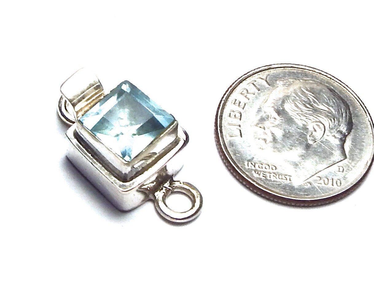 925 Sterling Silver Stone 20mm Box Clasp CHOOSE STONE /BX2