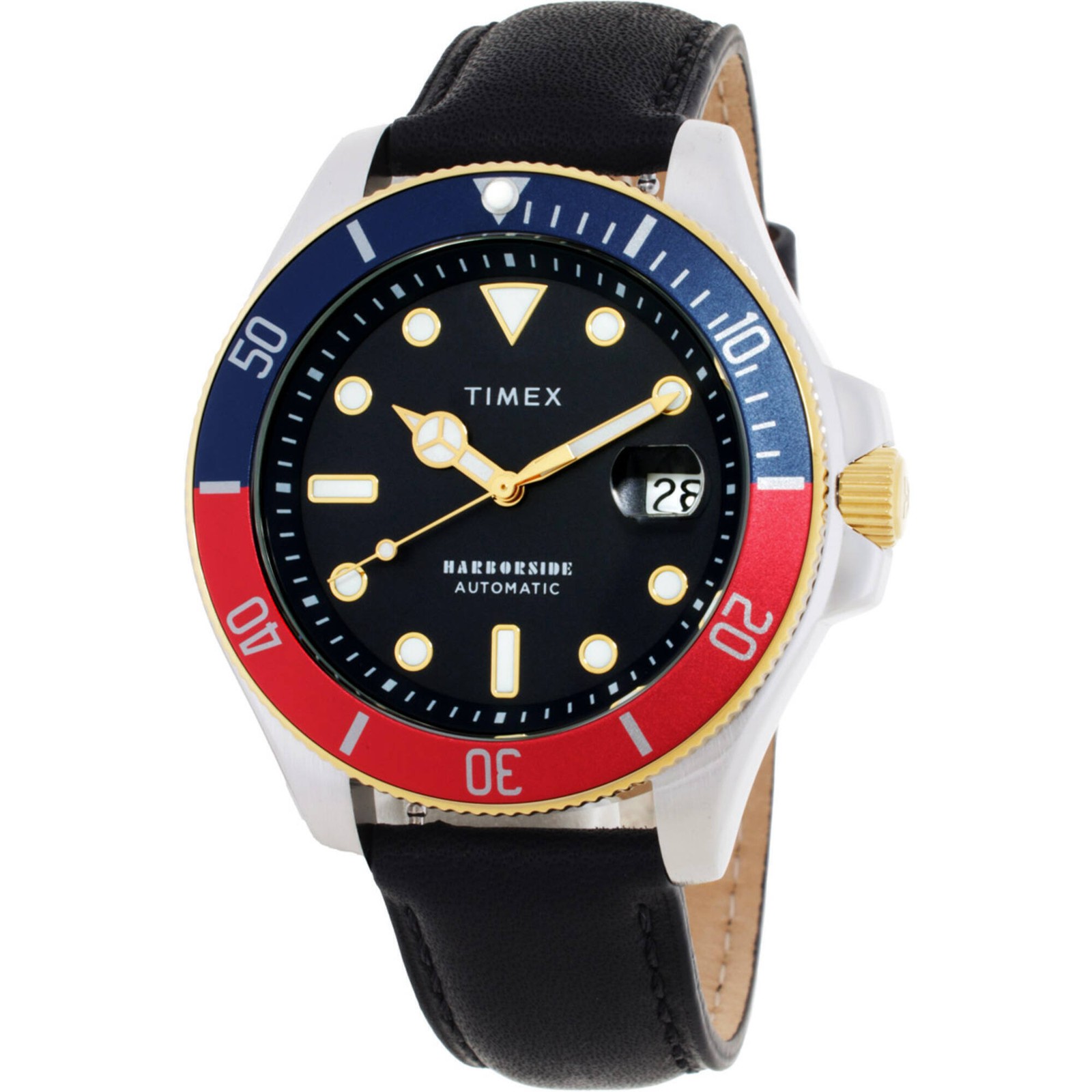 Timex Men’s Watch Harborside Coast Automatic Blue Dial Leather Strap TWH6Z43109J