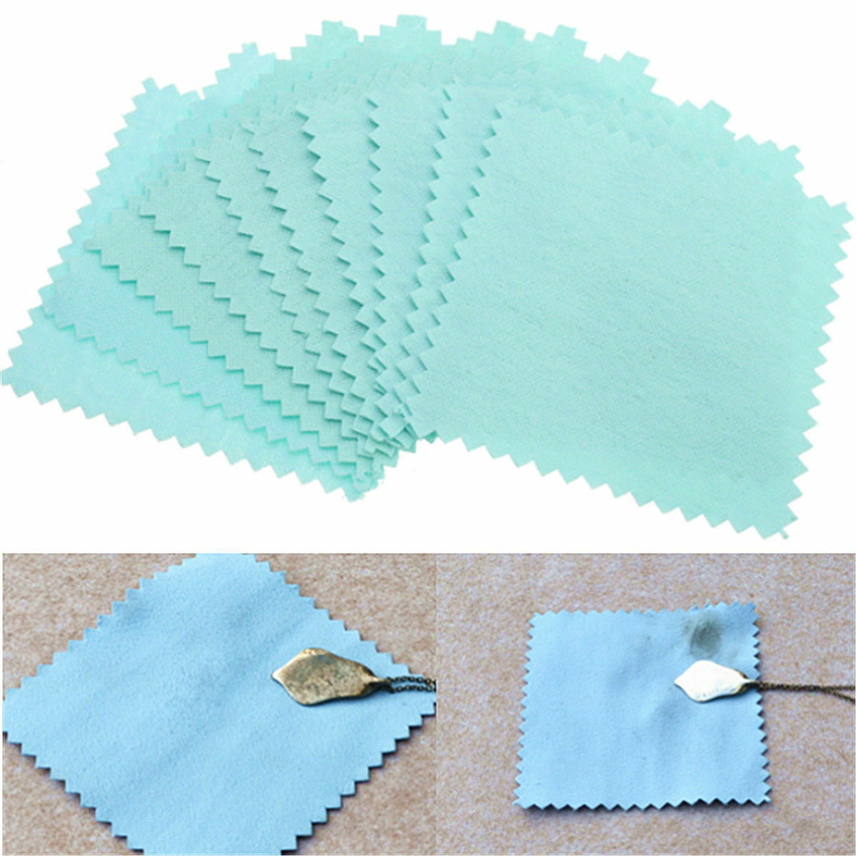 10-100xClean Polishing Cloth for Sterling Silver Golds Platinum Jewelry Anti Dus