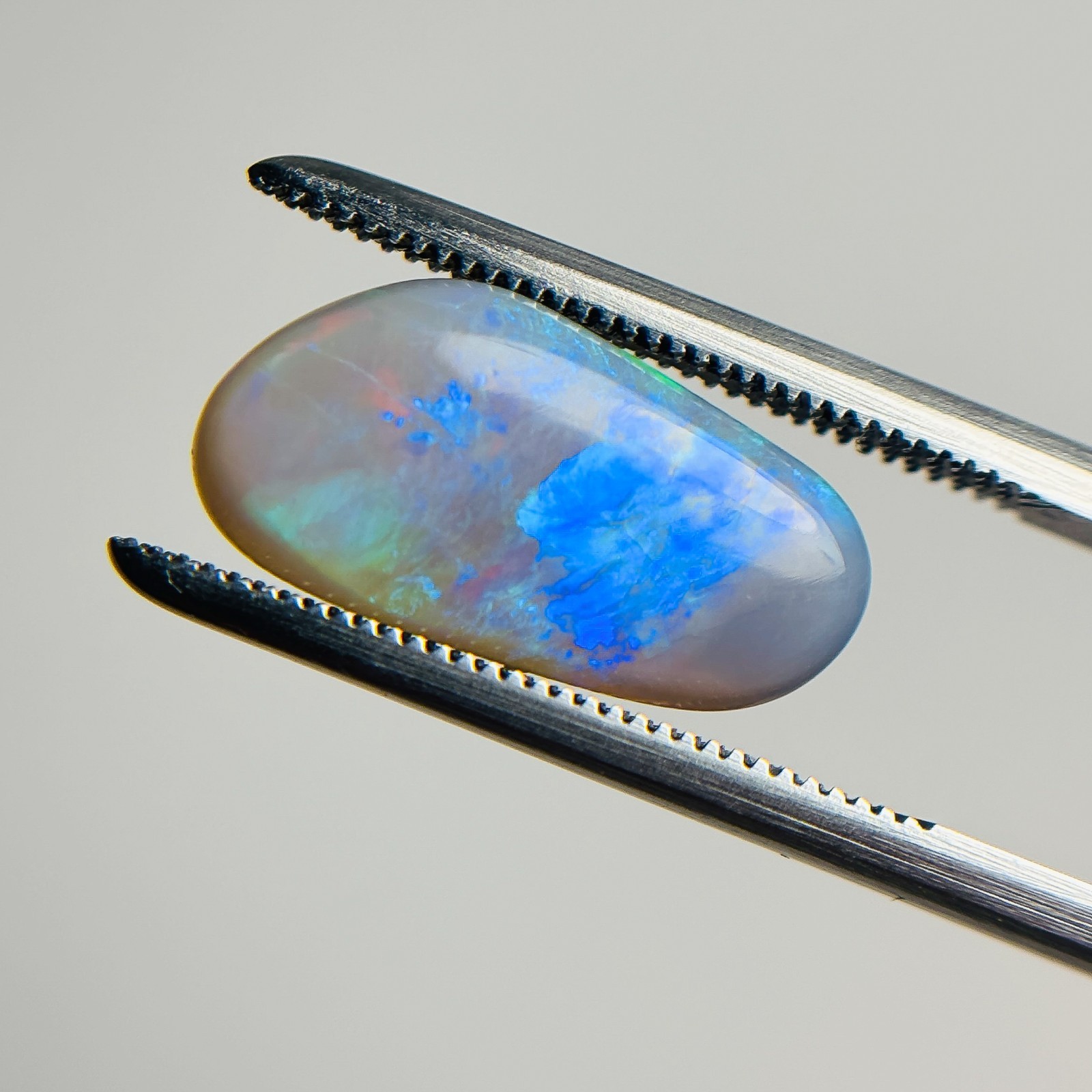 Semi Black Opal Red Multicolour 15x7x5 Cabochon Freeform 3.4 carat OPAL185