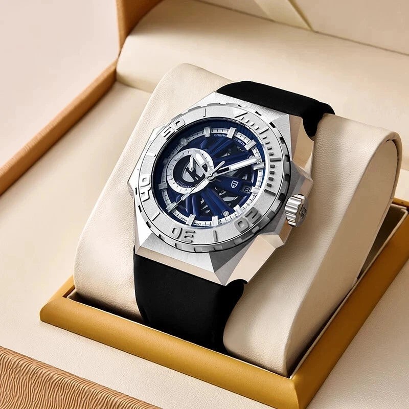Pagani Design PD-YS007 Black Skeleton Rubber Automatic Men’s Watch
