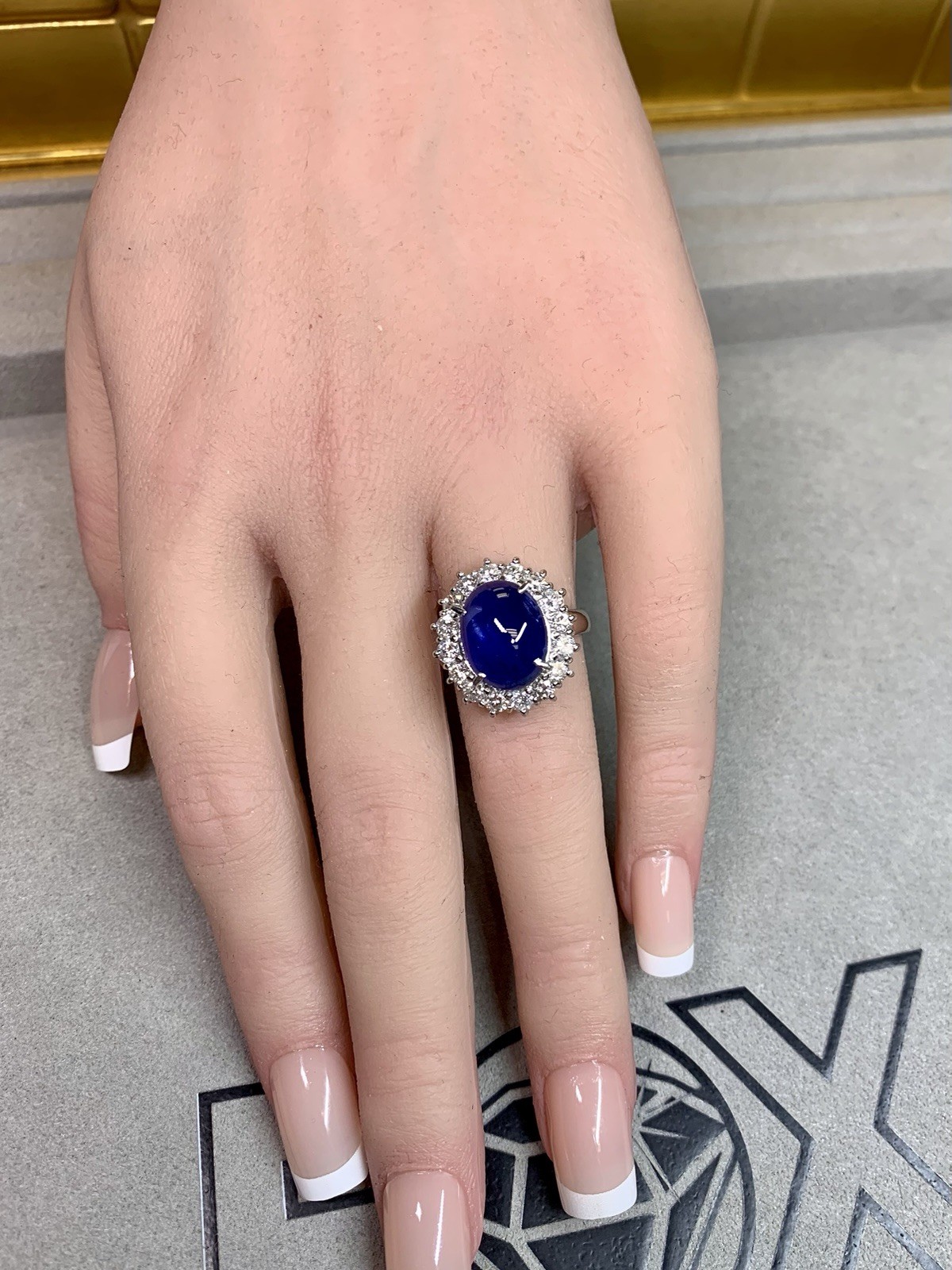 Estate Untreated 7.68ct Burmese Star Sapphire Diamond Platinum Cocktail Ring GIA
