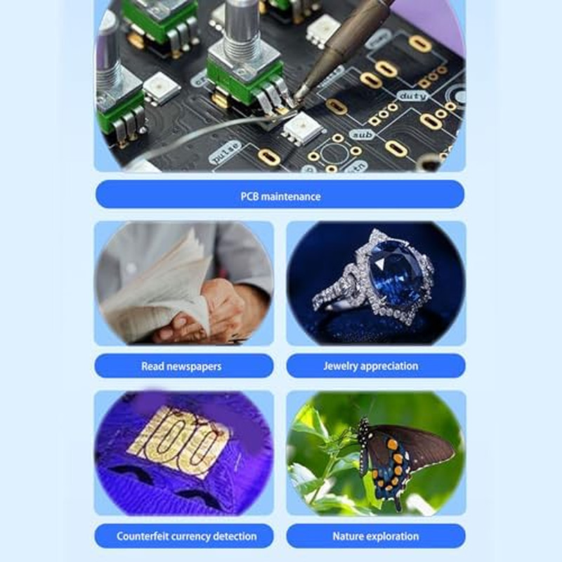 1000X Magnifying Glass Handheld Digital Magnifier with 3 Light Sources 2.8In IPS