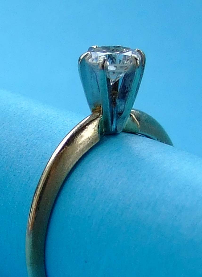 Ladies 1/3 Carat Diamond Solitaire Engagement Ring 14k Yellow Gold – Save $1,200