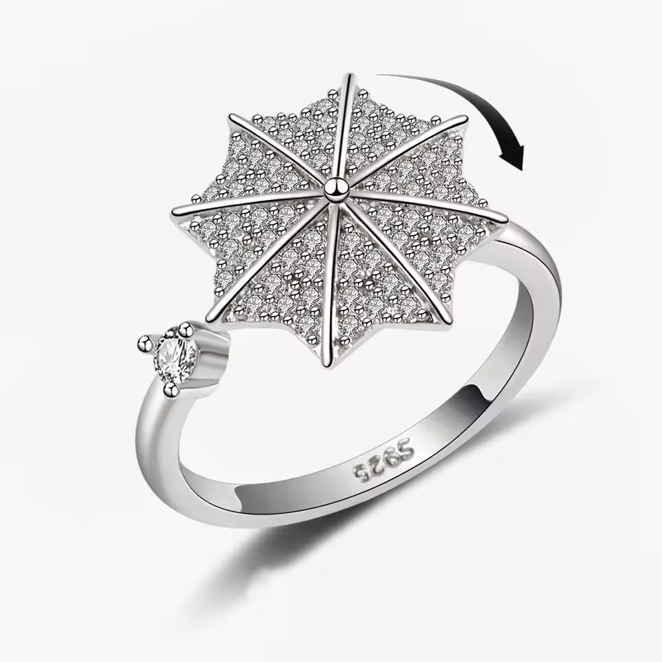 Viral Anxiety Spinner Ring Adjustable Women Stress Relief Fidget Gift Trend