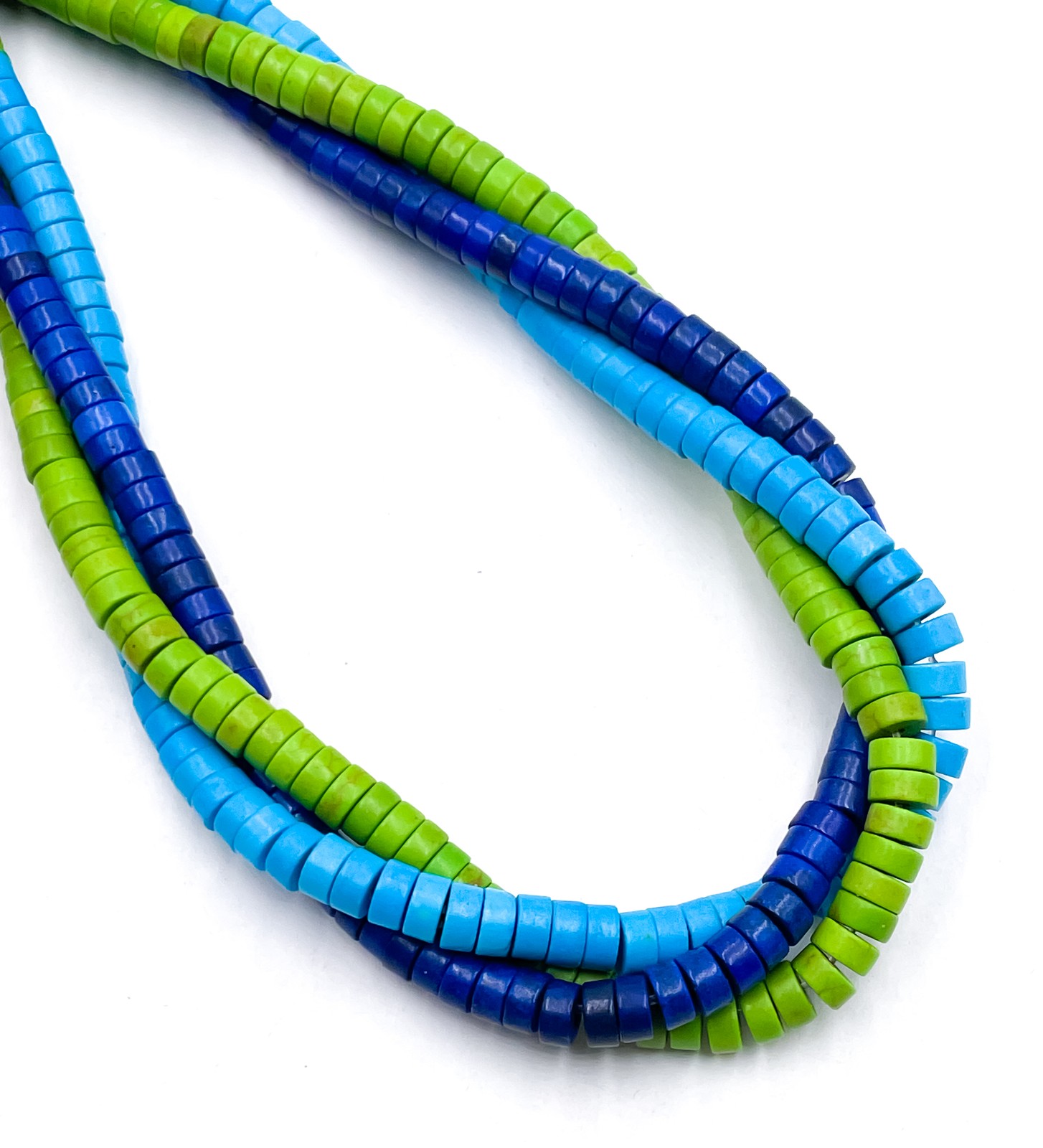 Dyed Howlite Turquoise Heishi Disc Shape Beads Size 3x6mm 15.5″ Strand