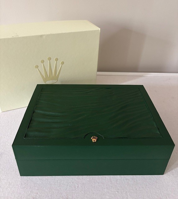Rolex Green Leather Watch Case With Compartments (Incl. Original Box) 8x11x3.5