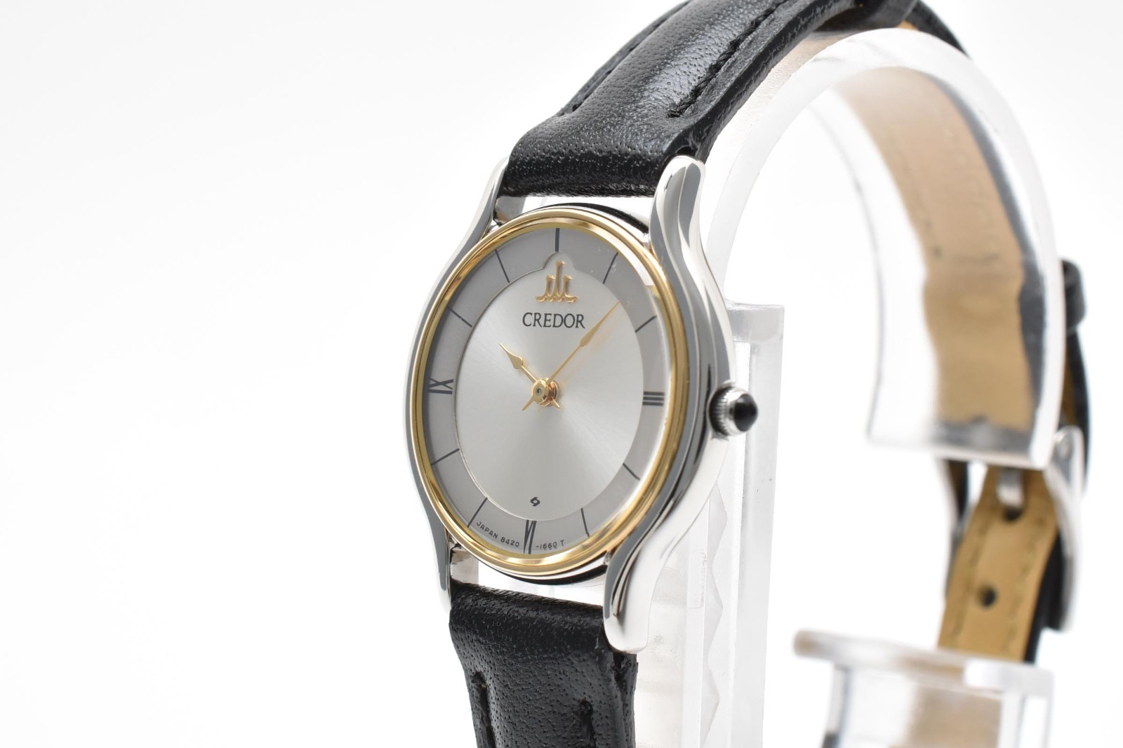 [NEAR MINT] SEIKO CREDOR 8420-0150 Quartz Gold Silver Two-Tone Watch w/Org Band