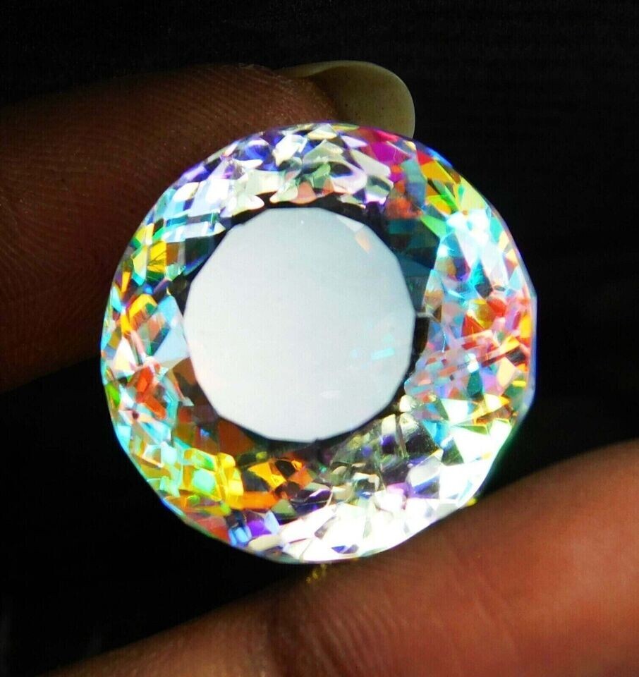 AAA 52.00 CT+ Rainbow Colour Round Cut Natural Mystic Topaz Loose Gemstone