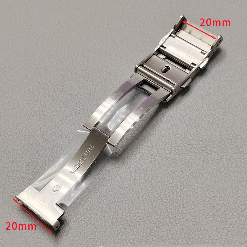 316L Solid Stainless Steel Folding Buckle Double-push Butterfly Clasp 18/20/22mm