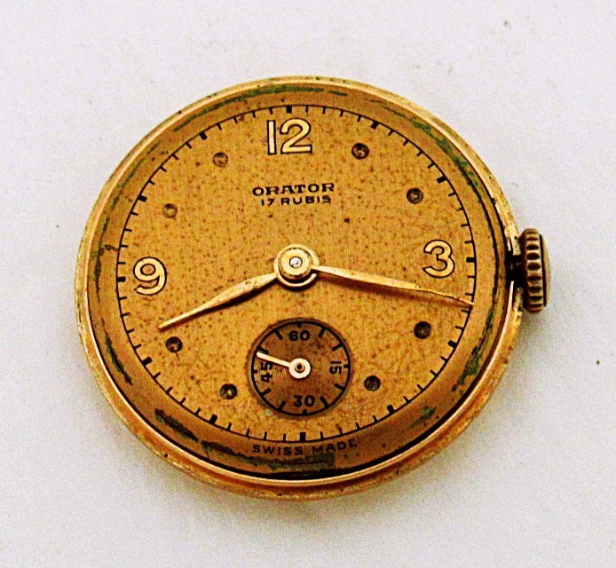 18K Orator Solid Yellow Gold Tear Drop Wire Lugs Lady Wristwatch, Great Runner