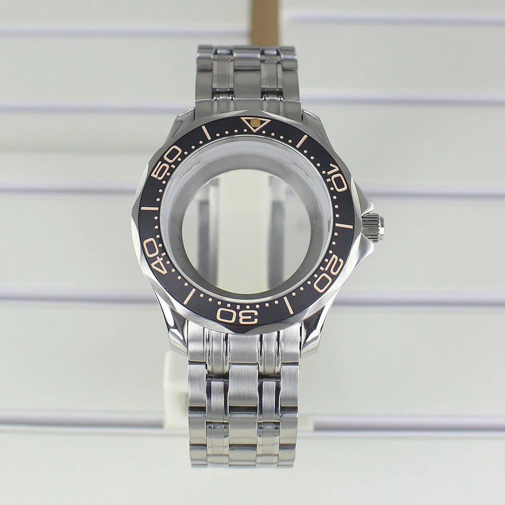 41mm Silver Watch Case 316L for Seamaster 300 NH35 NH36 NH38 NH34 Sapphire Glass