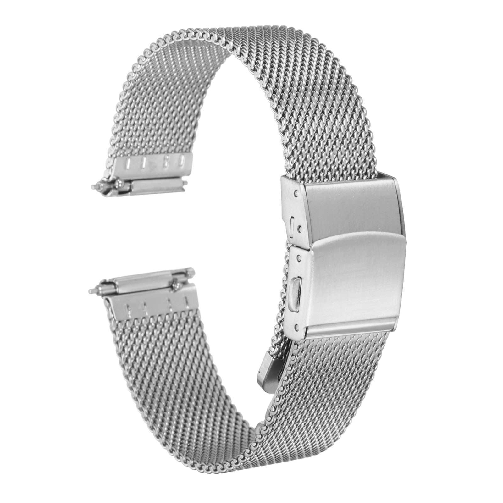 Stainless Steel Mesh Watch Band 16mm Quick Release Watch Strap Silver Tone