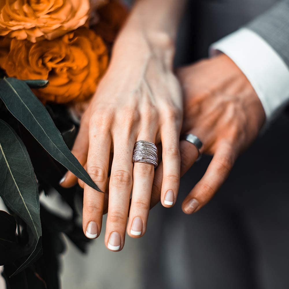 Intertwined Crossover Statement Ring – Chunky Band for Women, Wide Index Finger