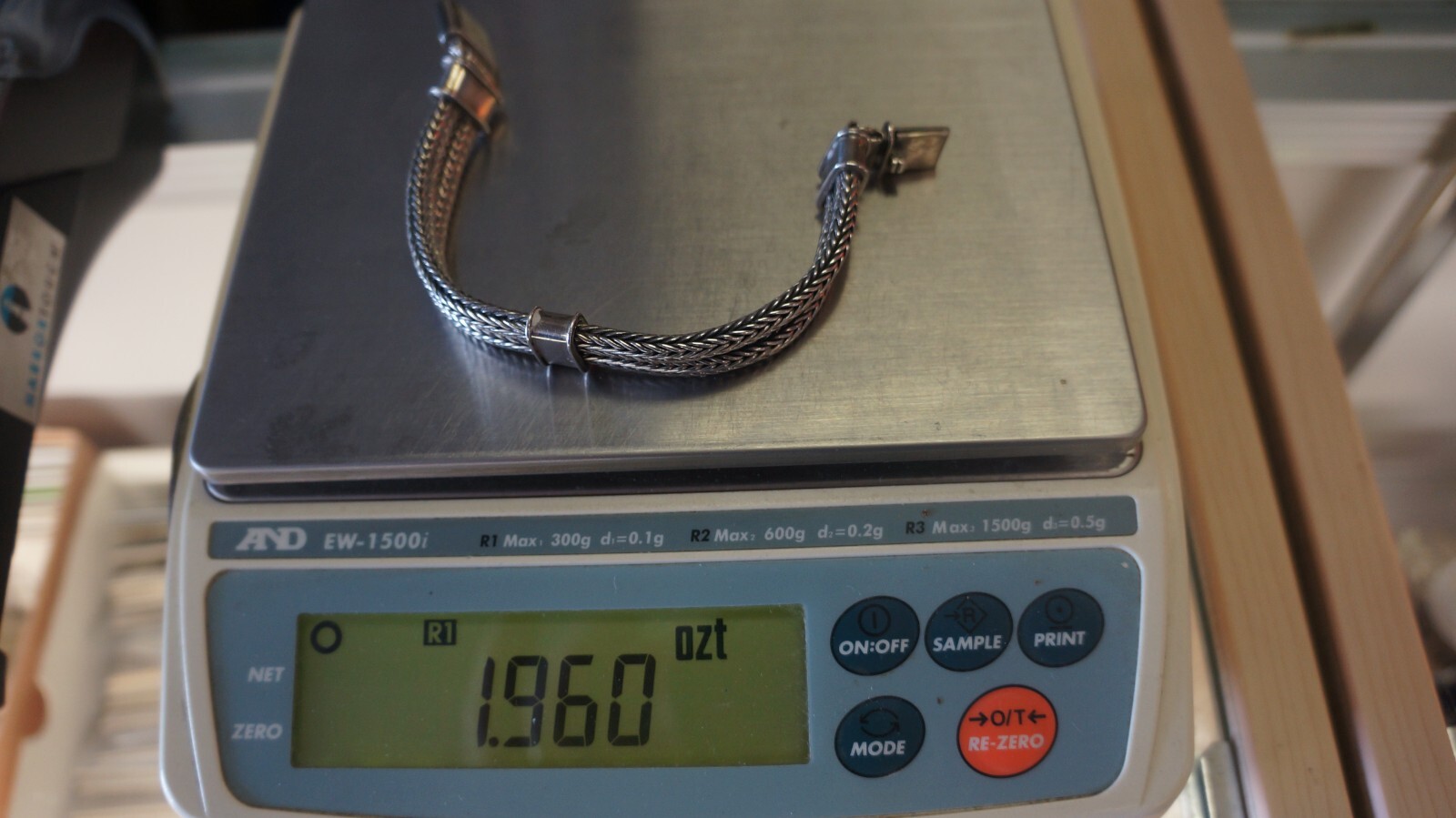 .925 STERLING SILVER BRACELET 2.5″ CLOSED 8″ LONG