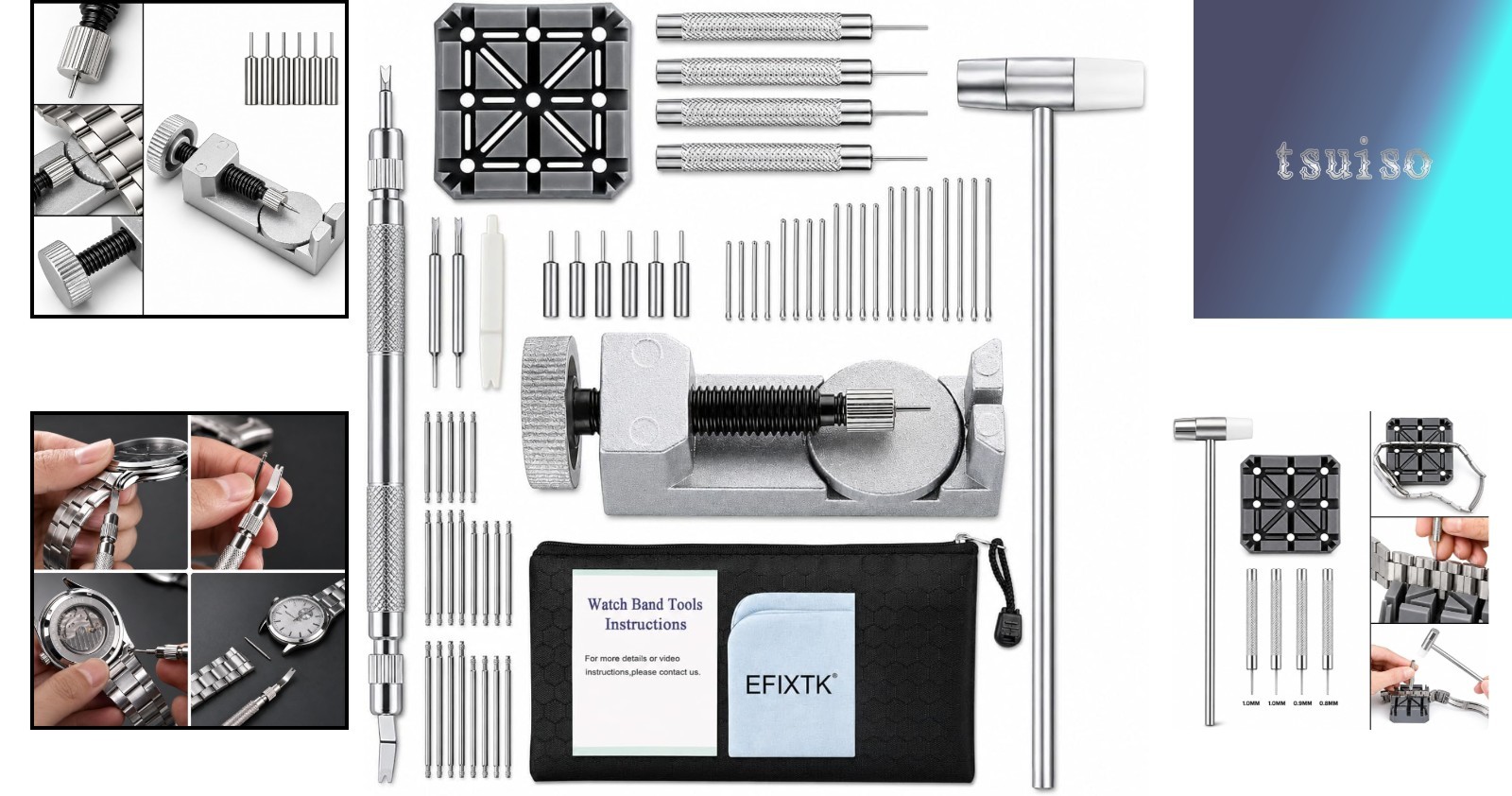 All-in-One Watch Band Tool Kit – Includes 20 Spring Bars & Easy Adjustment Tools