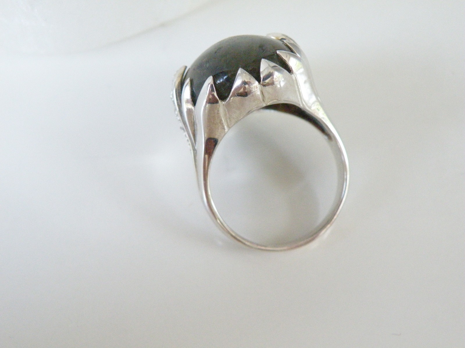 Heavy Sterling Silver 925 Natural Labradorite Statement Ring Size 11