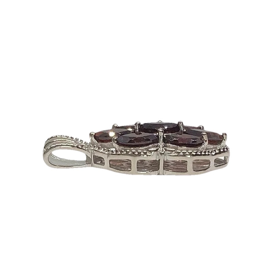 Mozambique Garnet, Platinum / Pure Brass Pendant