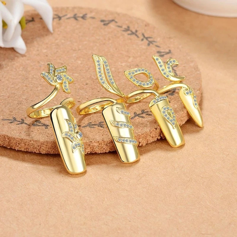4 Pcs Open End Knuckle Rings for Women Nail Rings Fashion Jewelry