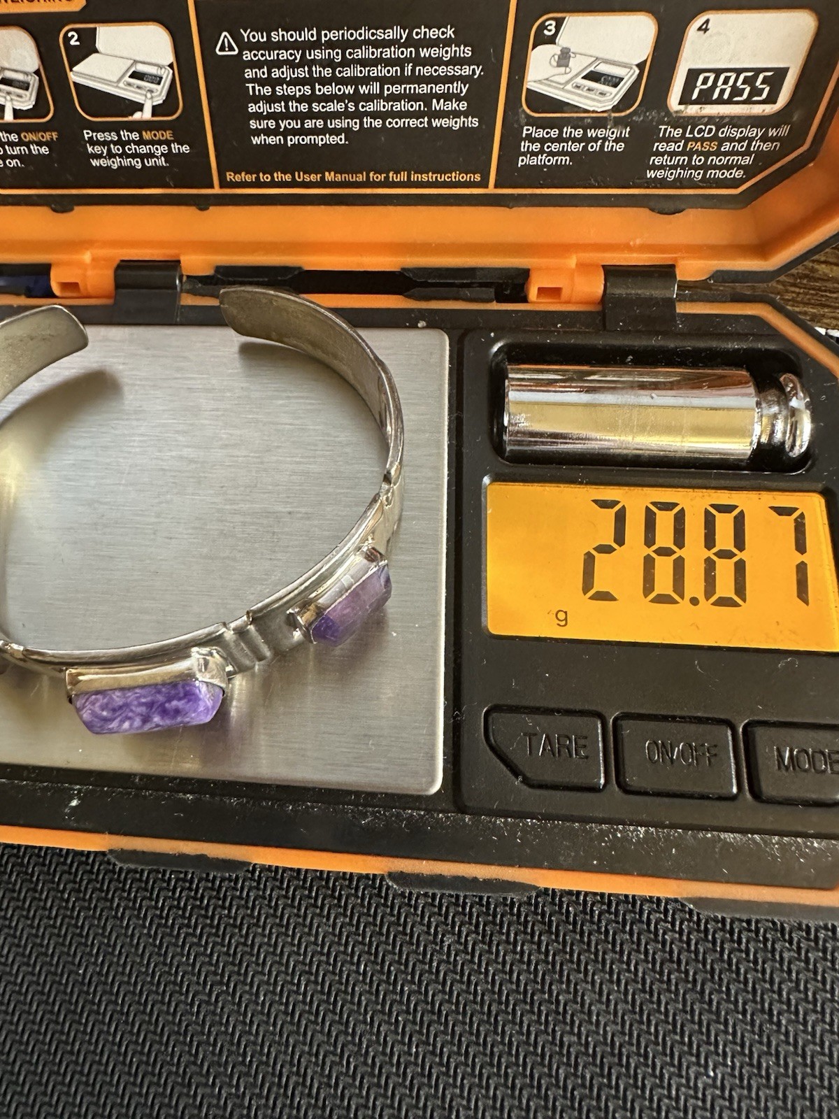 DTR Jay King Sterling Charoite Purple Amethyst Gemstone Cuff Bracelet, 5.5 in