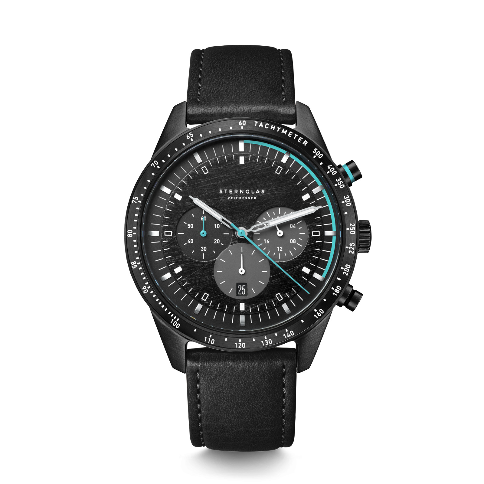 NEW STERNGLAS Tachymeter 1.0 Meteor 42mm Chronograph + Milanese & 4 extra straps