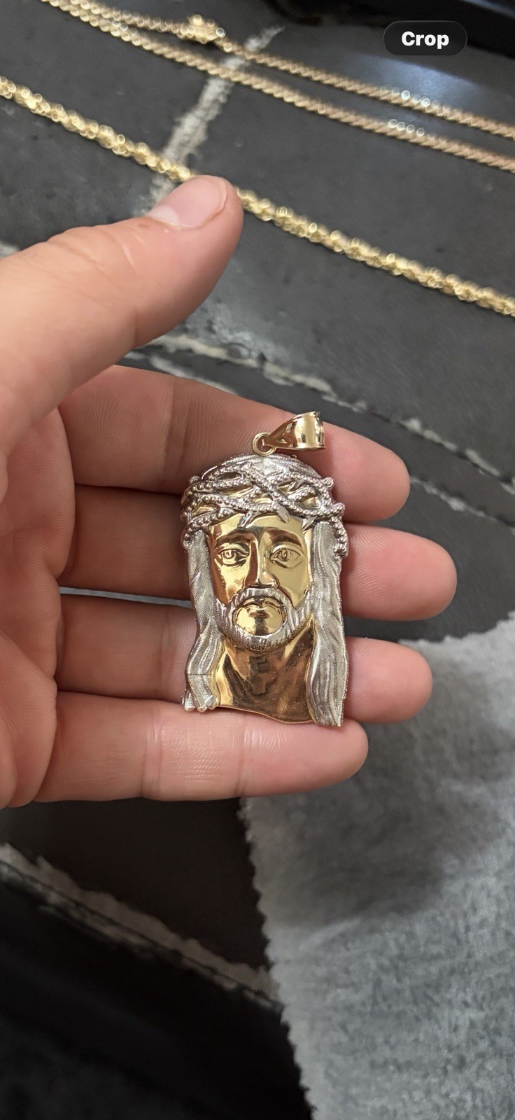 10k Solid Gold Jesus Head Pendant