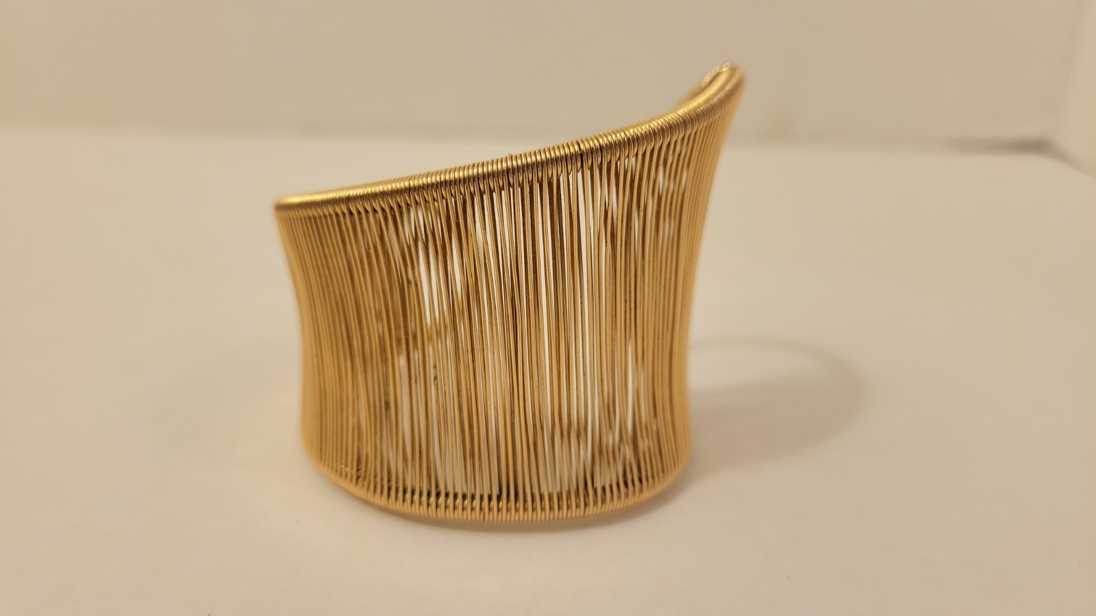 Tana Acton Cuff Bracelet 12k Gold Filled Wave Shape, Hand Crafted Adjustable