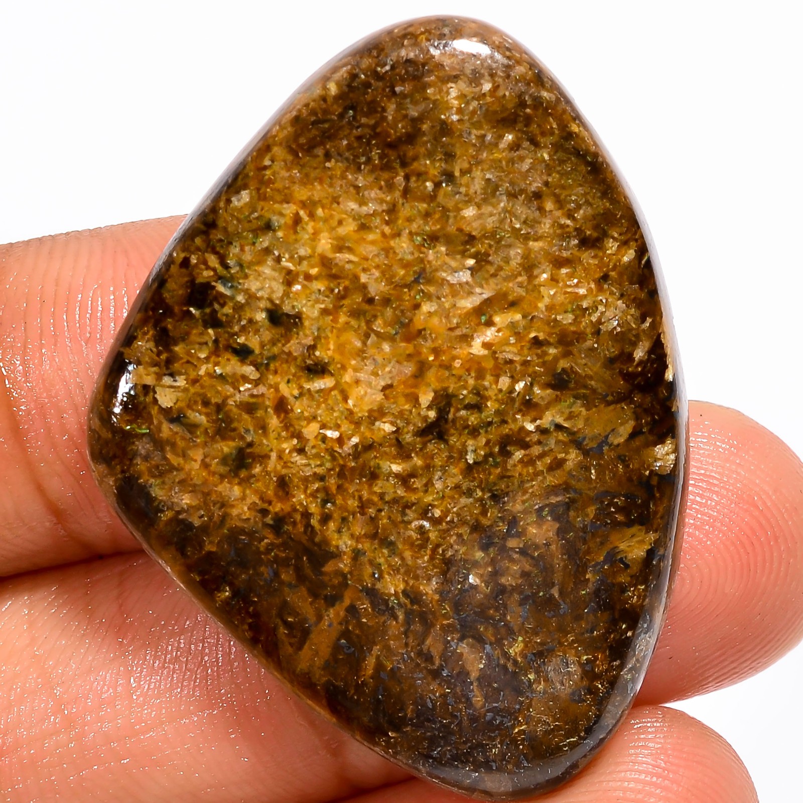 Natural Bronzite Heart Shape Cabochon Loose Gemstone 50.5 Ct 27X36X6 mm GC-24722