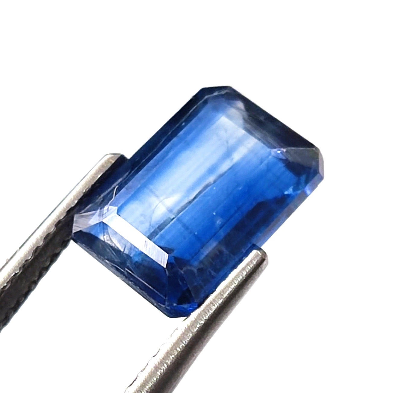 DARK BLUE KYANITE EMERALD CUT FACETED LOOSE GEMSTONE NATURAL UNTREATED 3.85 CTS