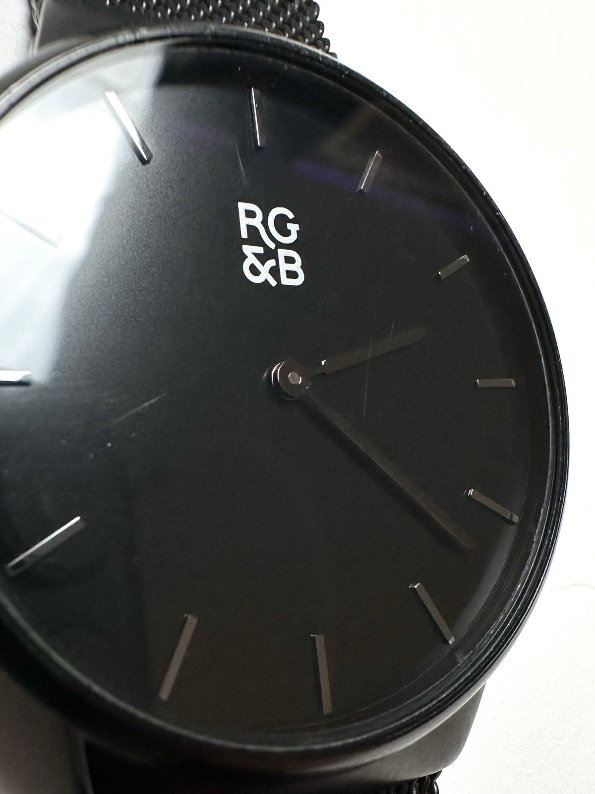 RG&B Black Metal Mesh Watch