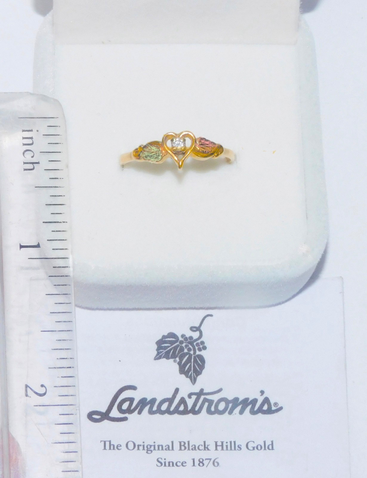 Black Hills Gold 10k Landstrom’s Diamond Ring Size 7 3/4