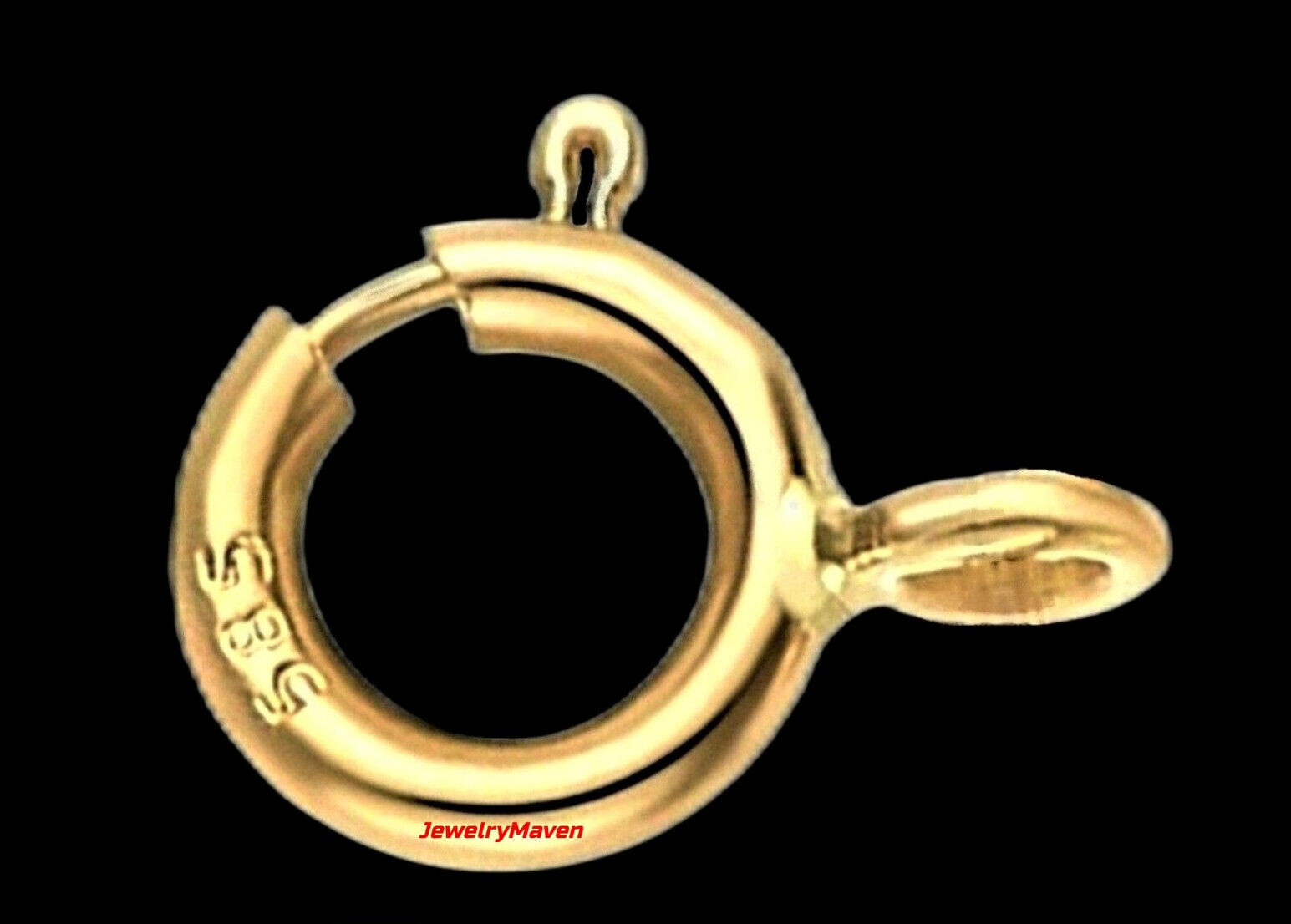 5.5mm STANDARD WEIGHT 14k Solid Yellow Gold Spring Ring Clasp CLOSED Jump Italy