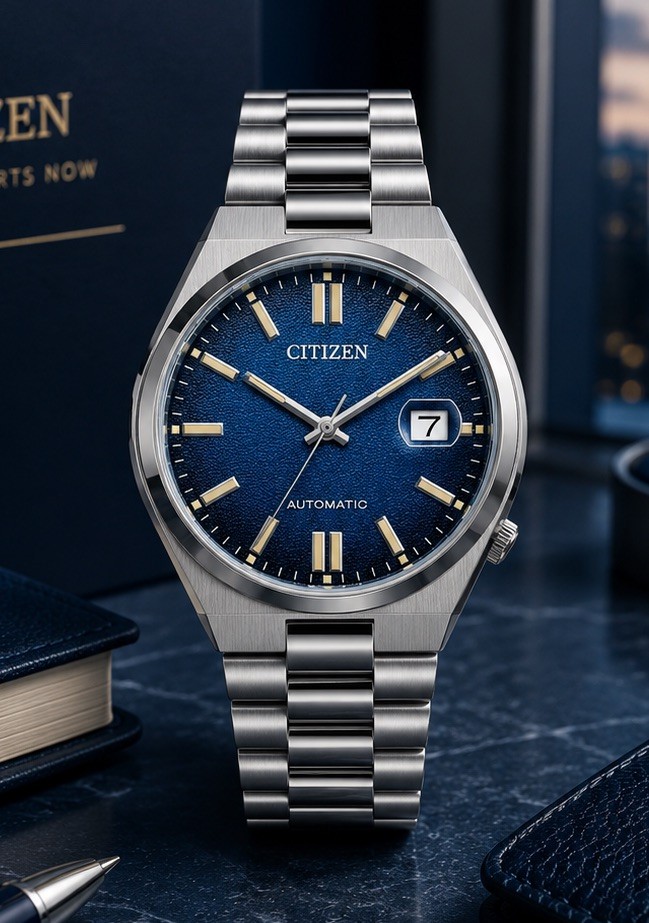 Citizen Tsuyosa NJ0151-88L Automatic Blue Dial Sapphire Steel 40mm Watch NEW