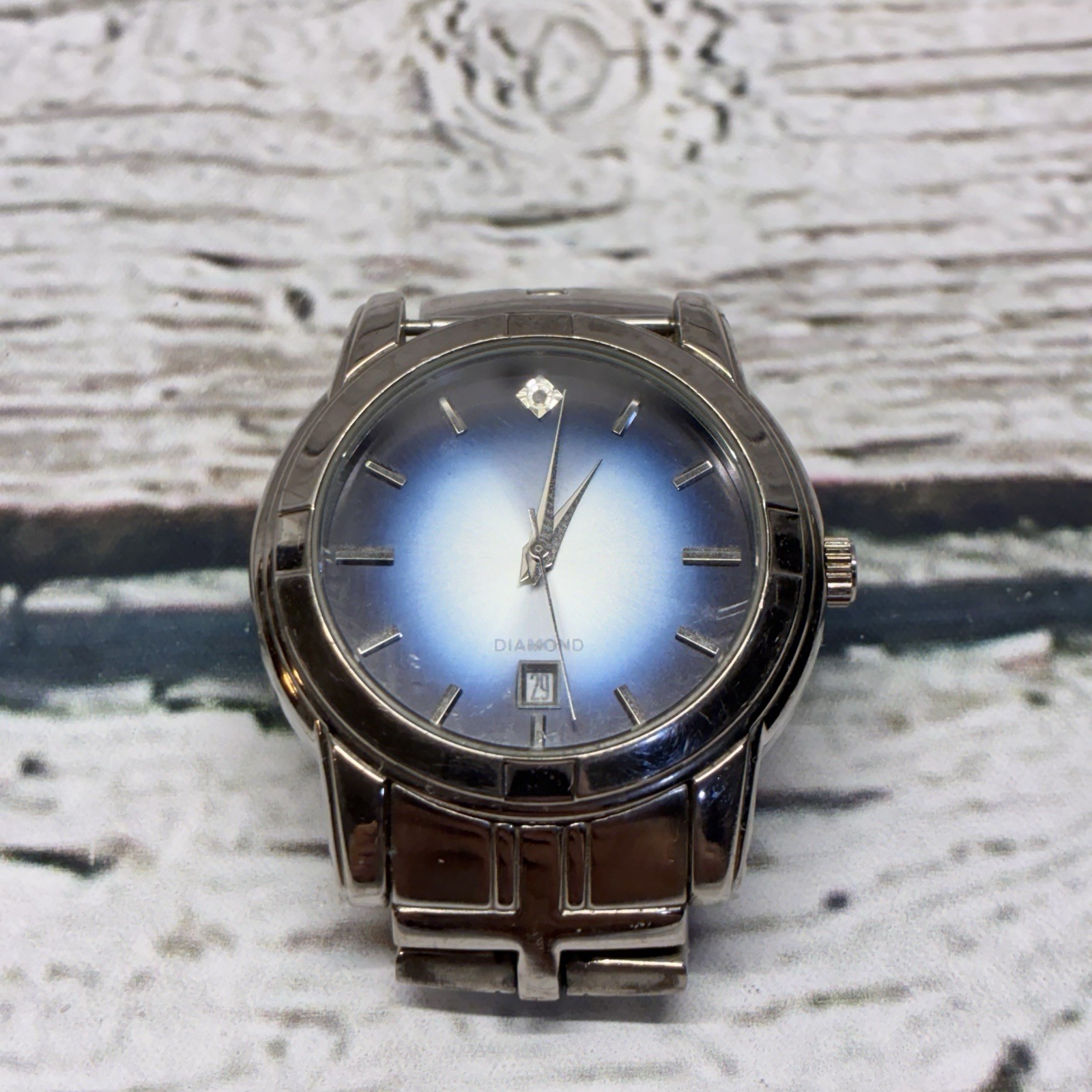 Vintage Allude Diamond Blue Fume Sunburst Dial Mens Quartz Watch FMDAL286