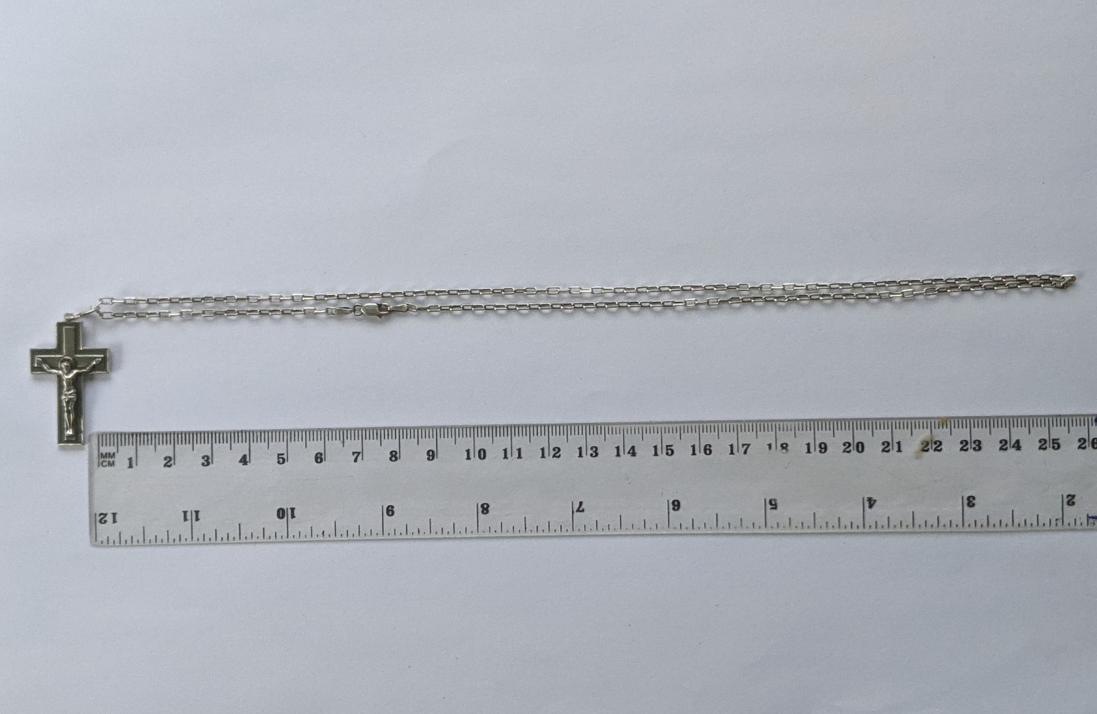 Orthodox Cross on a chain 46 cm. 925 silver. Weight 9.16 g. Prayer in Russian.