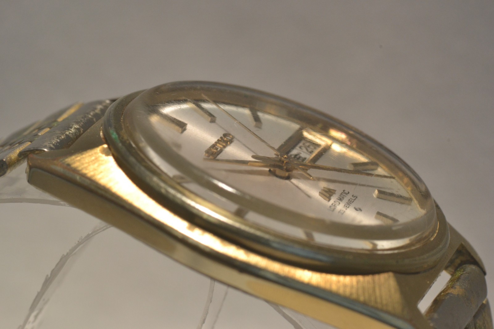SEIKO Lord Matic 5606-7000 JNR Railway Award Kanji Day Gold LM Automatic Japan