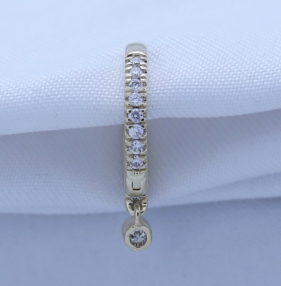 1/8 Ct Lab Grown Diamond Drop Dangle Single Earring in 14K Yellow Gold