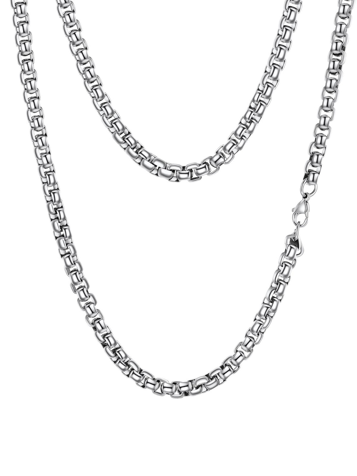 Squre Rolo Link Chains, Stainless Steel Chain Necklace Waterproof & Strong Lo…