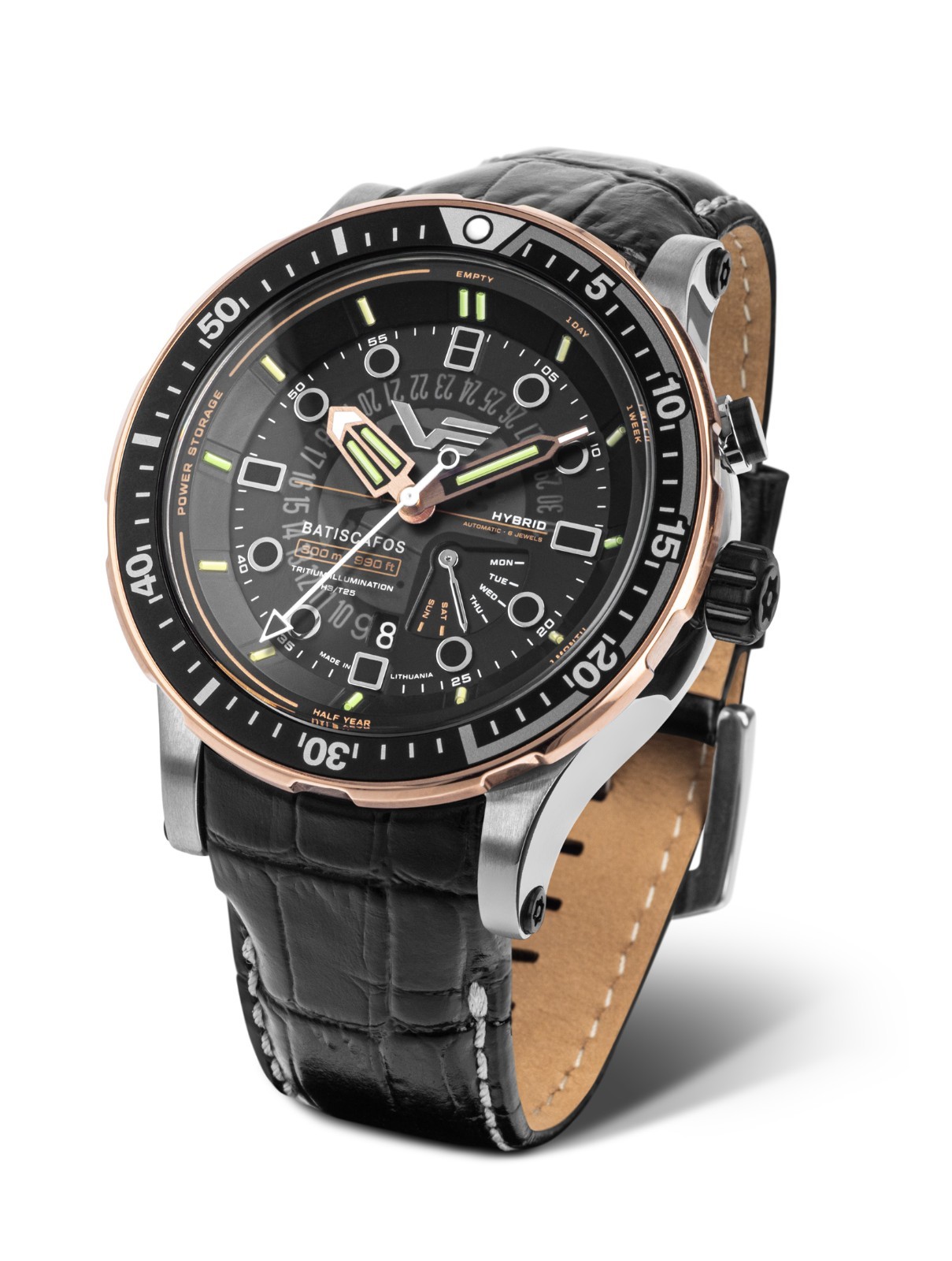 Vostok-Europe Batiscafos PX84-511E769 Hybrid Tritium 300M Dive Watch