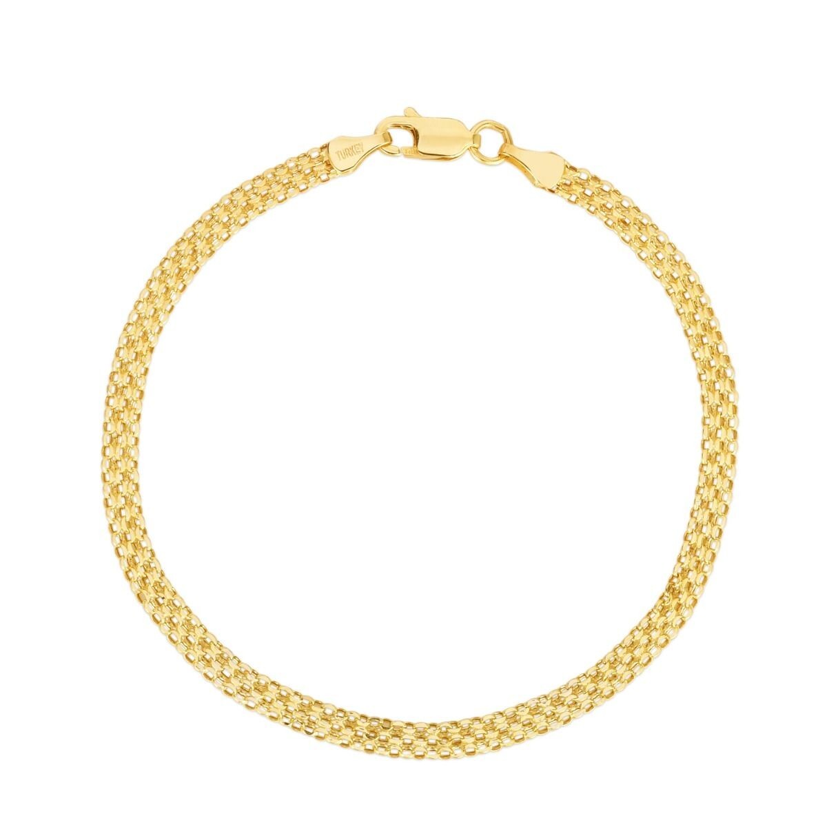 14k Yellow Gold 4.7mm Bismark Braided Link Chain Necklace 18″