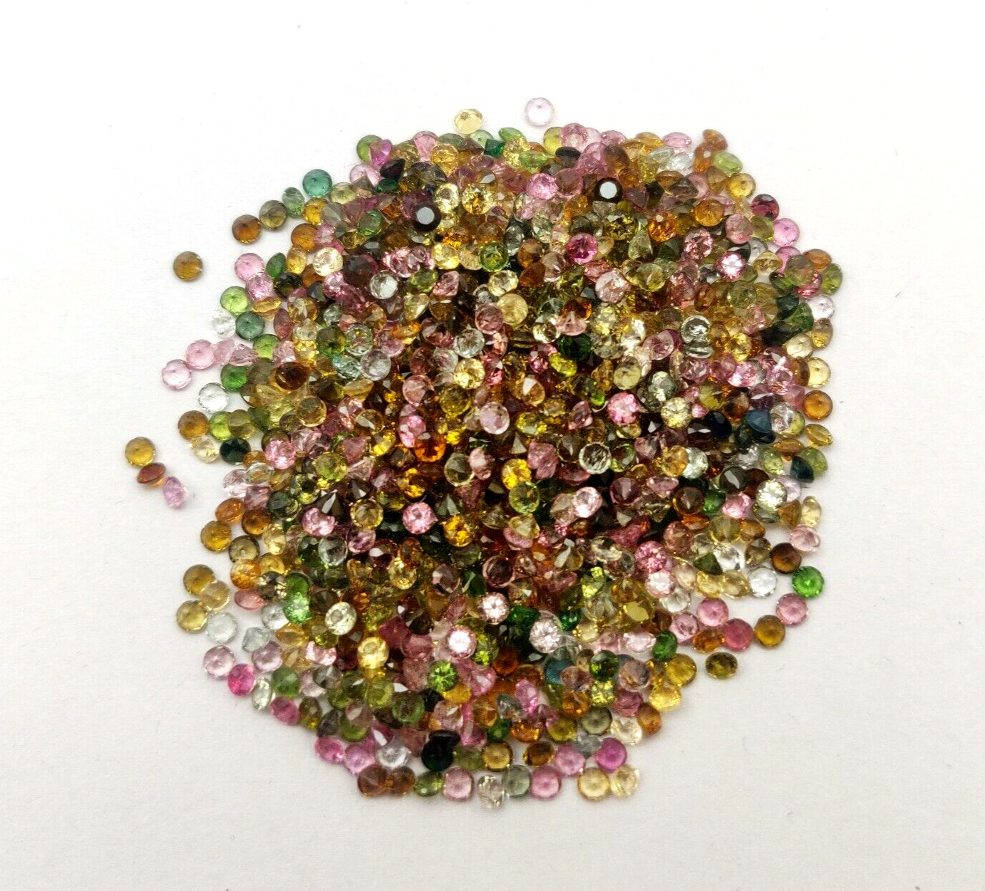 Natural Multi Tourmaline Round Cut Loose Gemstone Lot 100 Pcs 1-2 MM