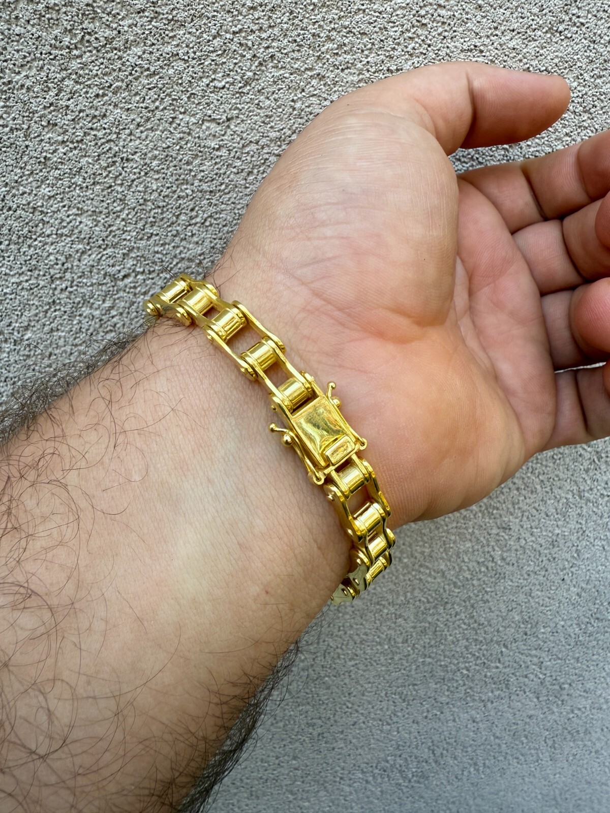 Bicycle Link Bracelet Real 14k Gold Vermeil 925 Silver Handmade 9mm Bike Chain
