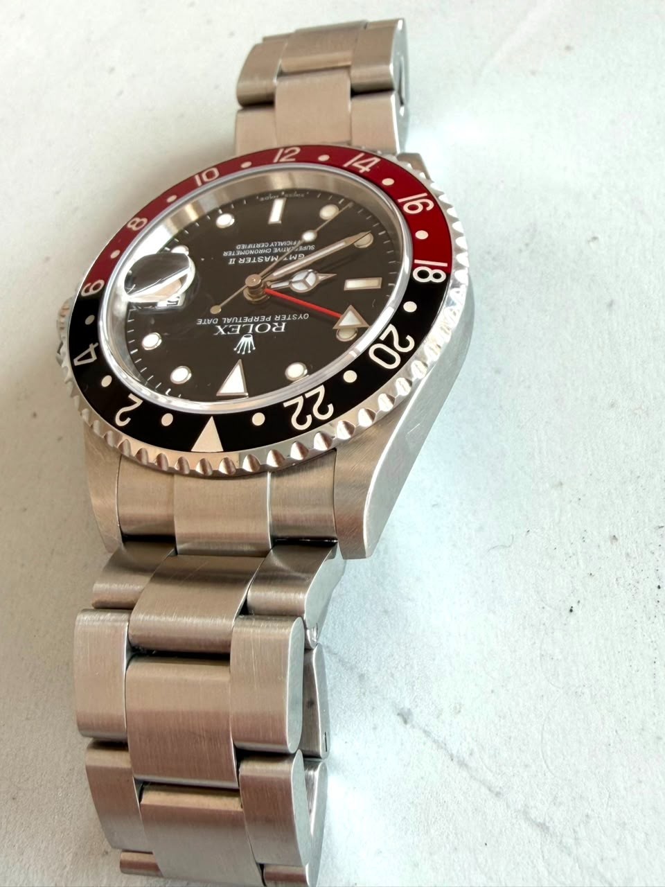 Mint Rolex GMT-Master II 16710 40 mm Steel Coke Bezel Black Red Automatic Watch