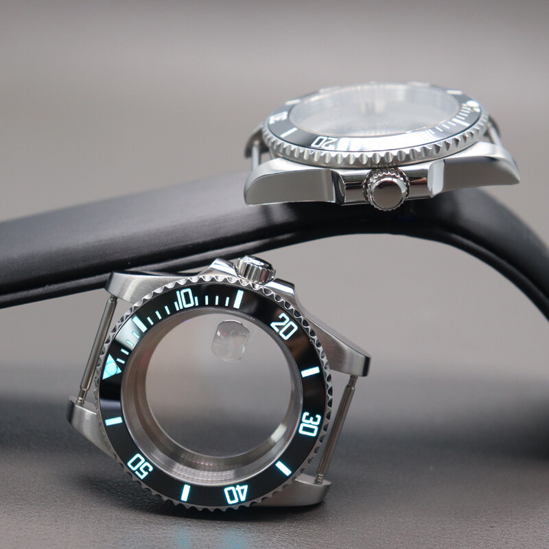 40mm Watch Case Luminous Ceramic Bezel Sapphire Glass Fit Nh35 Eta 2824 Movement