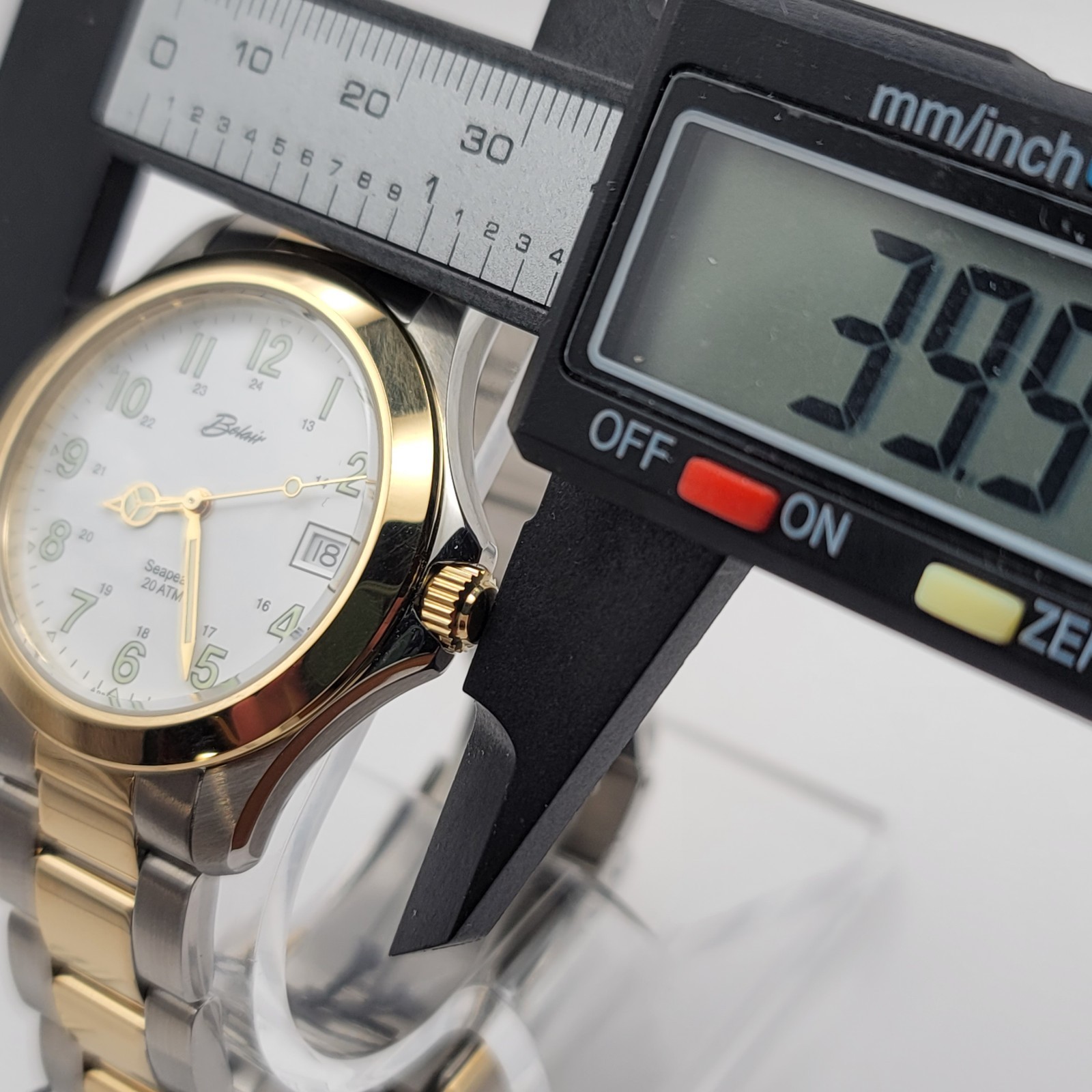 Belair Seapearl 20 ATM Two Tone Swiss Quartz Mens Watch Ref 715 Box & Papers