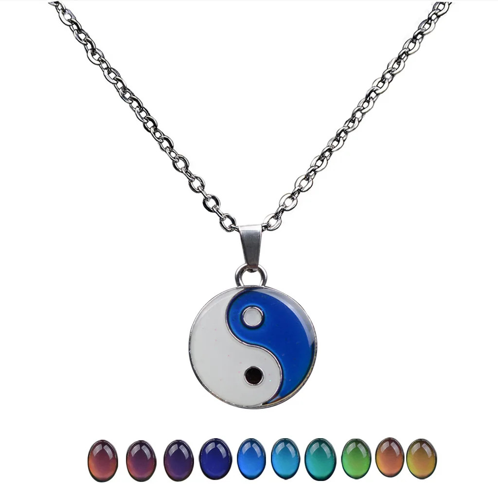 Mood Necklaces Peach Heart Love Pendant Necklace Temperature Control Color…